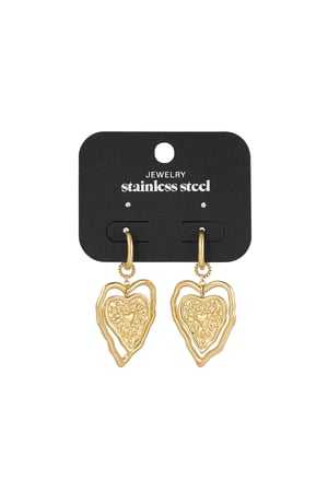 Exceptional heart earrings - Gold color h5 Picture3