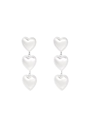 Love you three times more earrings - Silver Color color h5 