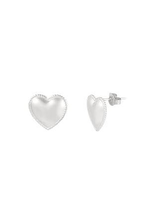 Small Heart studs earrings - Silver Color color h5 