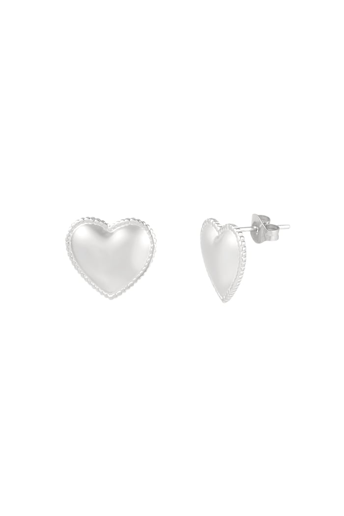 Small Heart studs earrings - Silver Color color 