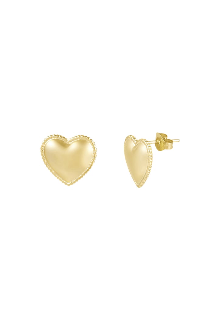 Small Heart studs earrings - Gold color 