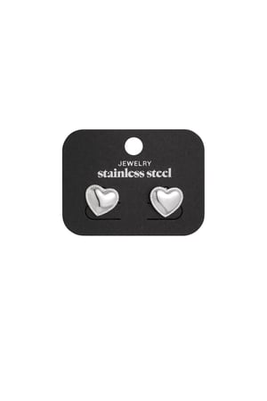 Small Heart studs earrings - Silver Color color h5 Picture2