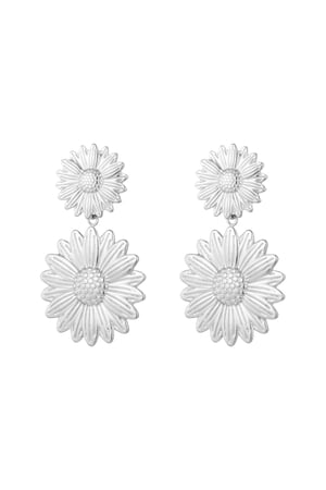 Happy Sunflower earrings - Silver Color color h5 