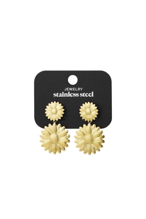 Happy Sunflower earrings - Gold color h5 Picture3