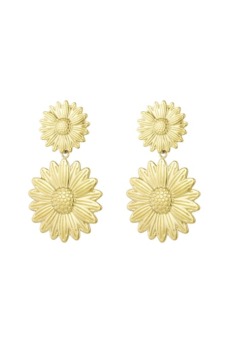 Happy Sunflower earrings - Gold color 2