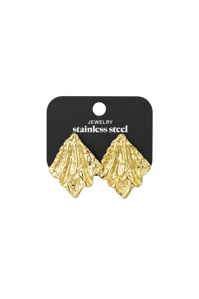 Textured Statement earrings - Gold color Picture3