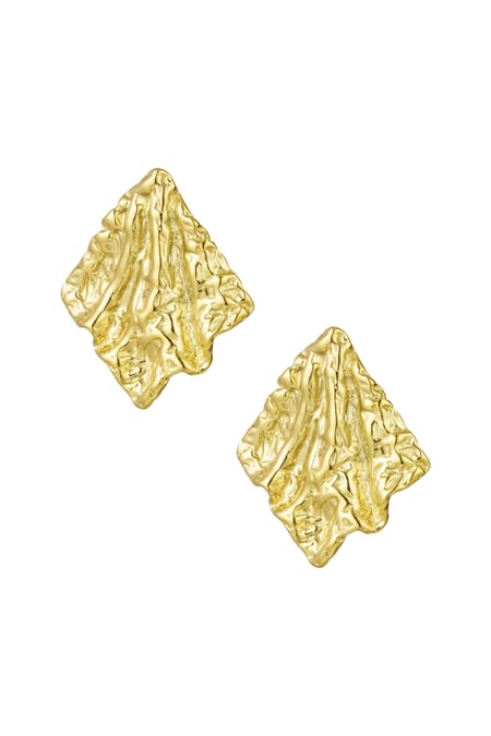 Textured Statement earrings - Gold color 2