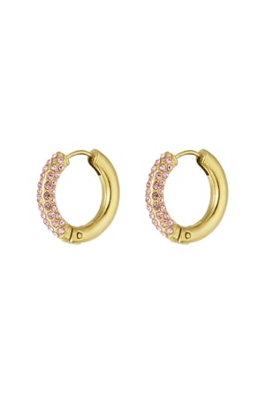 Shiny Rings earrings - pink Gold color h5 