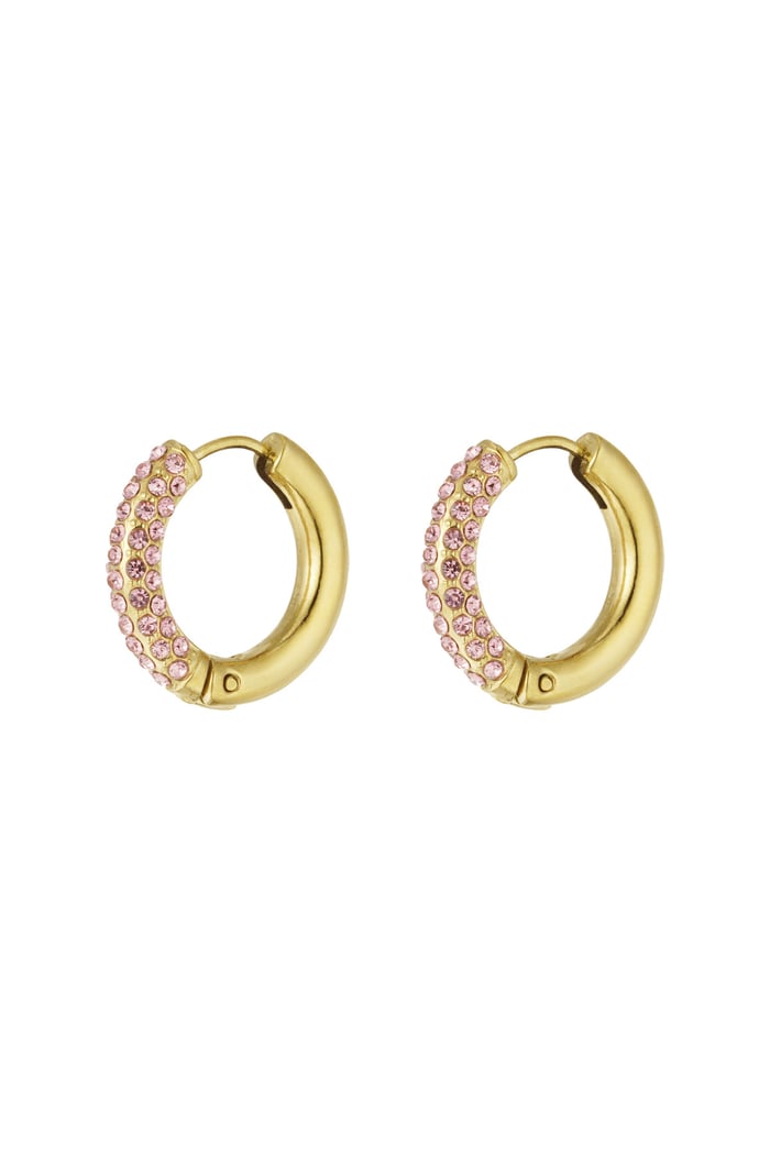 Shiny Rings earrings - pink Gold color 