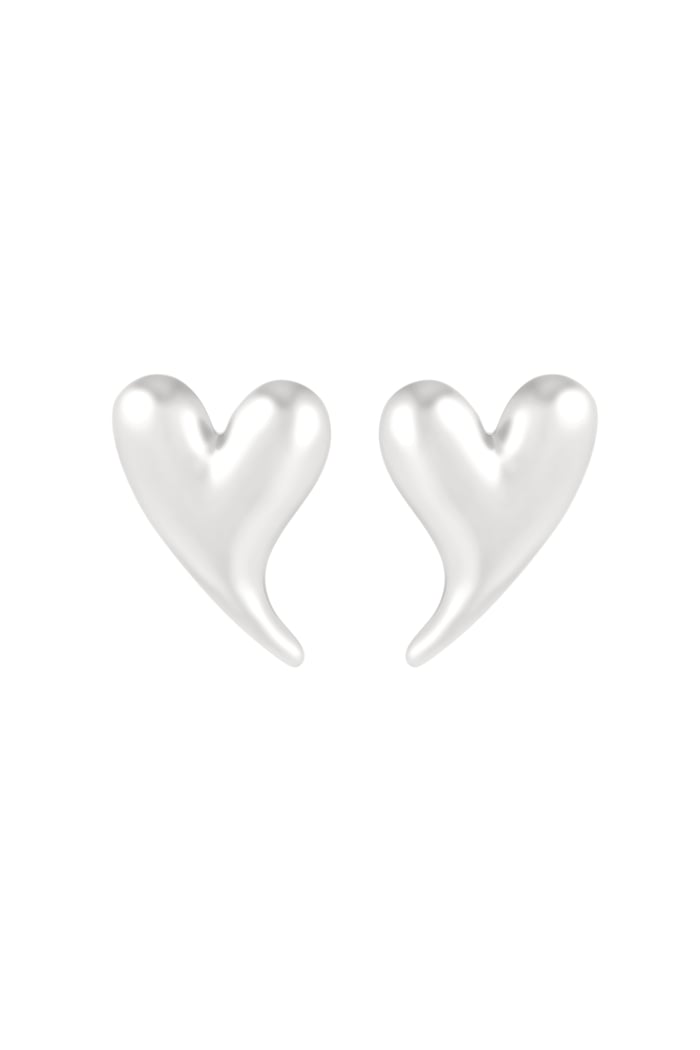 Earrings heart vibes - Silver Color color 