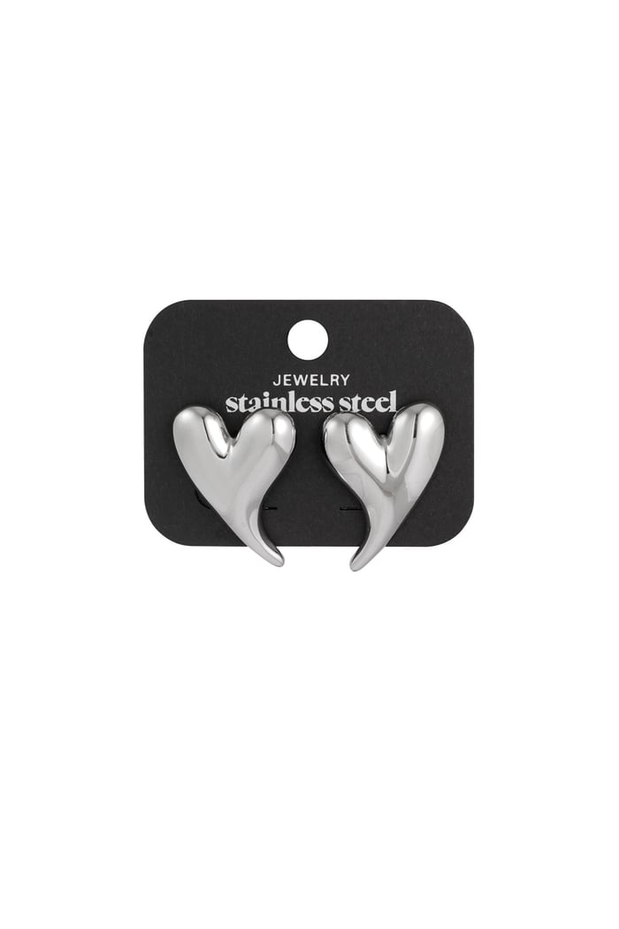 Earrings heart vibes - Silver Color color Picture3