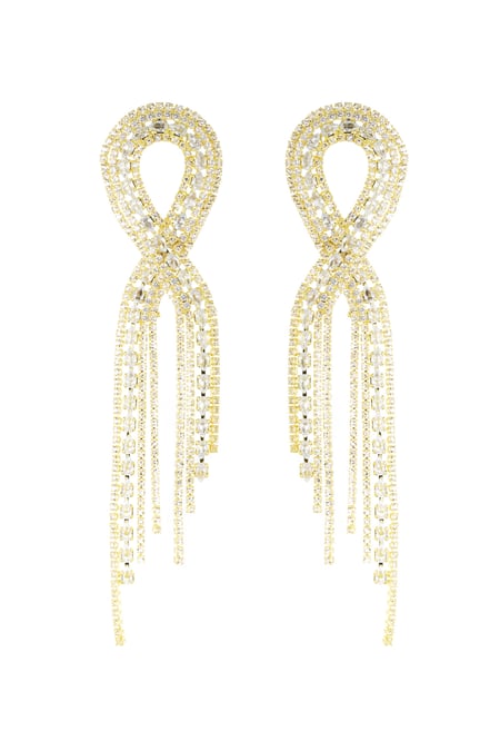 Glimmering ribbon earrings - Gold color 2