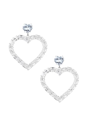 Heartfelt glitz earrings - Silver Color color h5 Picture3