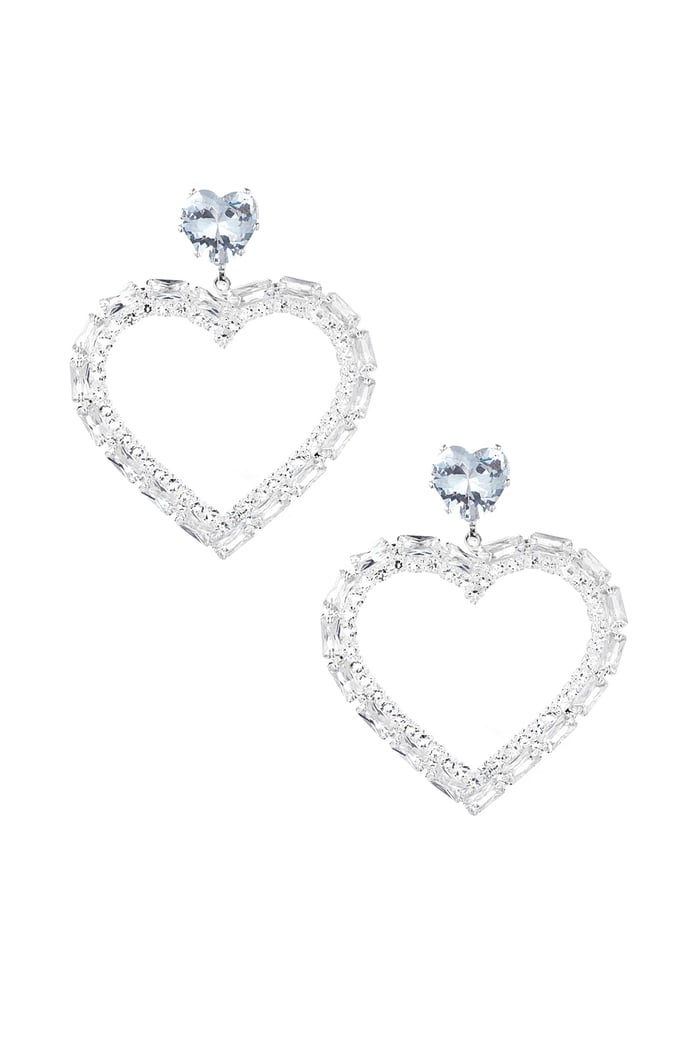 Heartfelt glitz earrings - Silver Color color Picture3