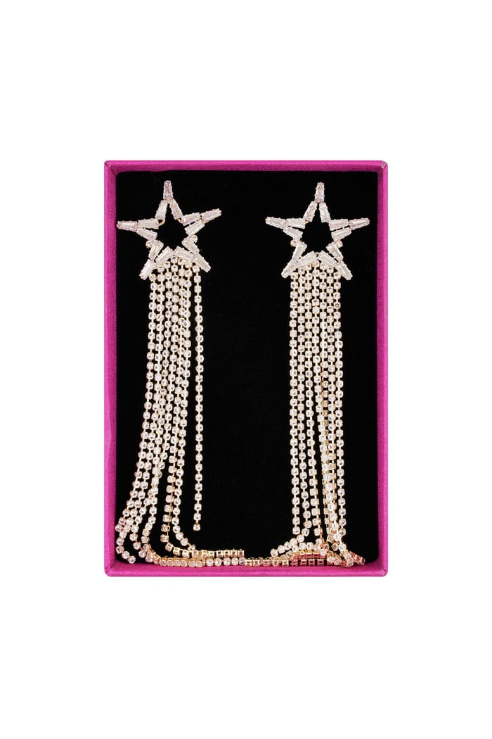 Festive star earrings - Gold color Picture3