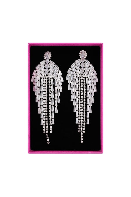 Whispers of glamour earrings - Silver Color color