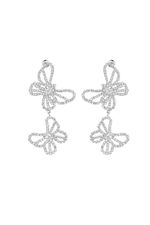 Butterfly sparkle earrings - Silver Color color h5 Picture3