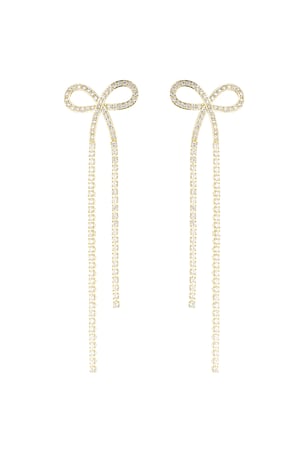 Dazzling ribbon earrings - Gold color h5 Picture3