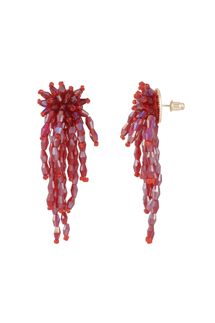 Earrings make a statement - red 