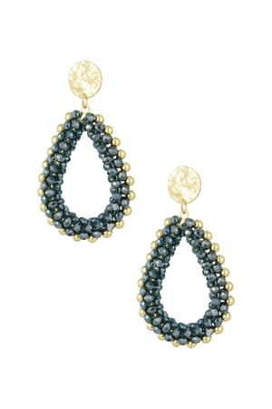 Bead drop earrings - dark blue h5 