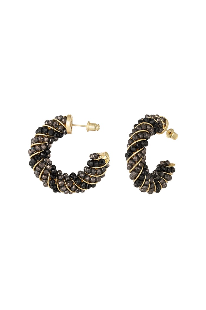 Twisted grace earrings - black 