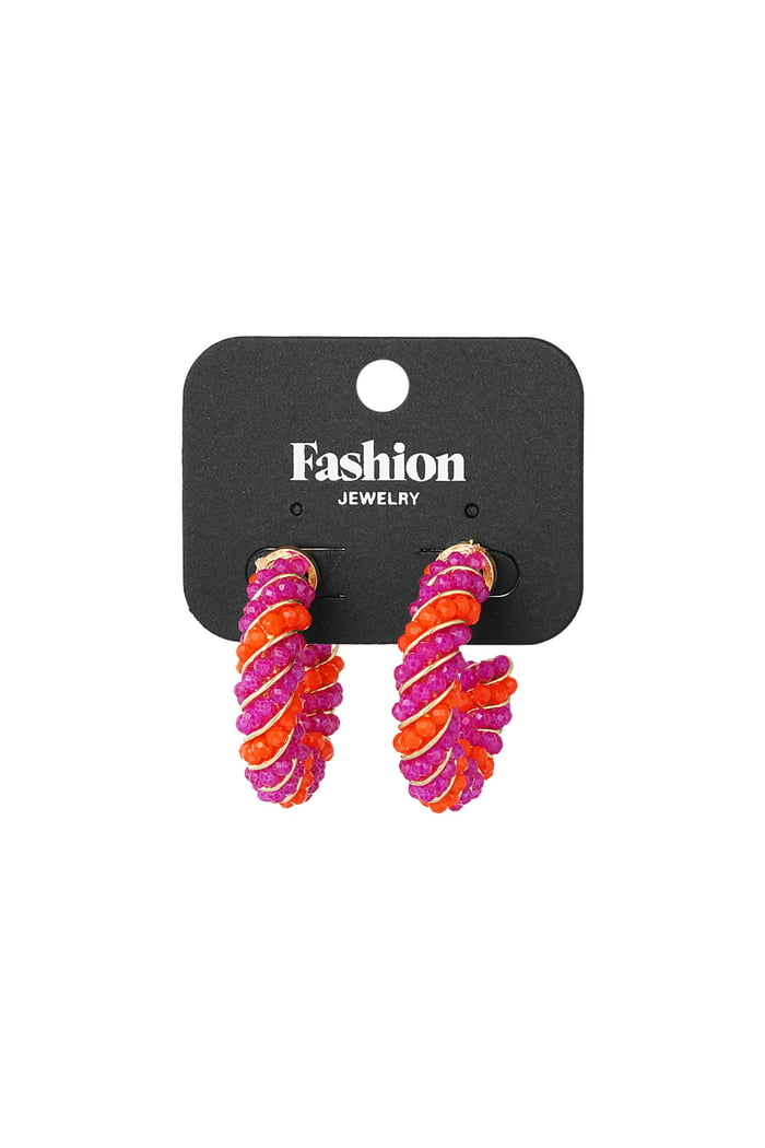 Twisted grace earrings - orange & pink Picture3