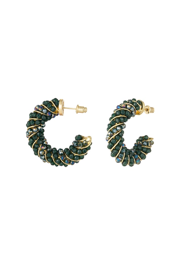 Twisted grace earrings - green 