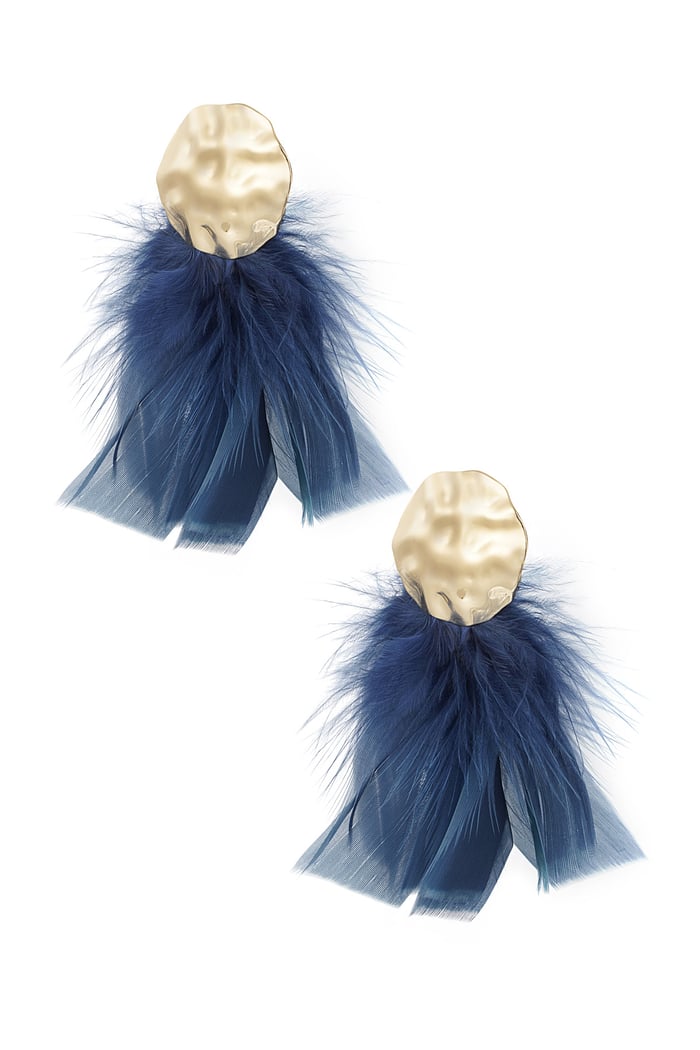 Feather Babe earrings - dark blue 