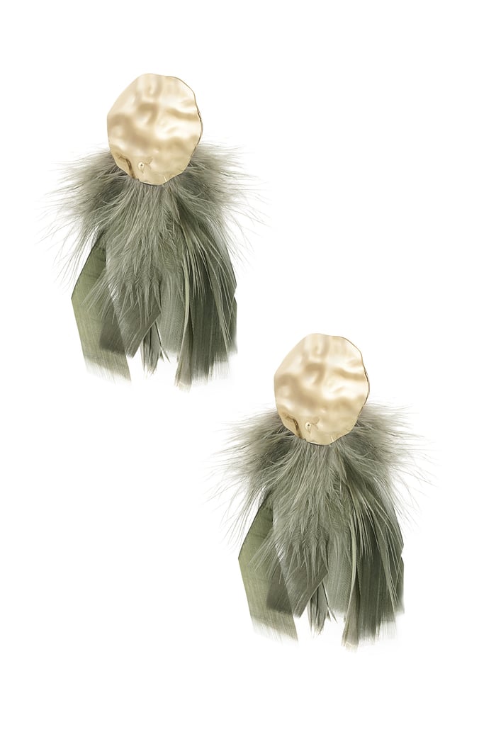 Feather Babe earrings - green 