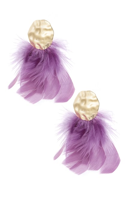 Feather Babe earrings - purple 2