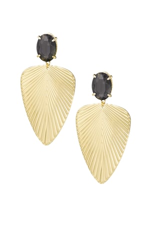 Statement Stone earrings - Gold color h5 