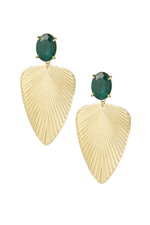 Wavy Texture earrings - green h5 