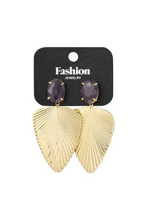 Wavy Texture earrings - dark purple h5 Picture3