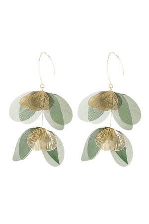 Blushing Flower earrings - green h5 