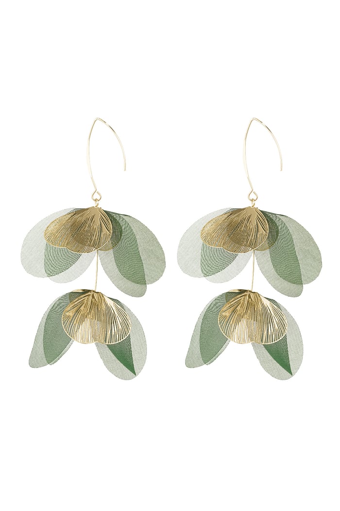 Blushing Flower earrings - green 