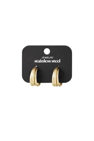 Triple Treasure earrings - Gold color h5 Picture2