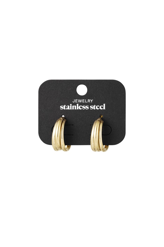 Triple Treasure earrings - Gold color Picture2