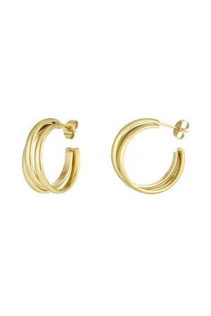 Triple Treasure earrings - Gold color h5 