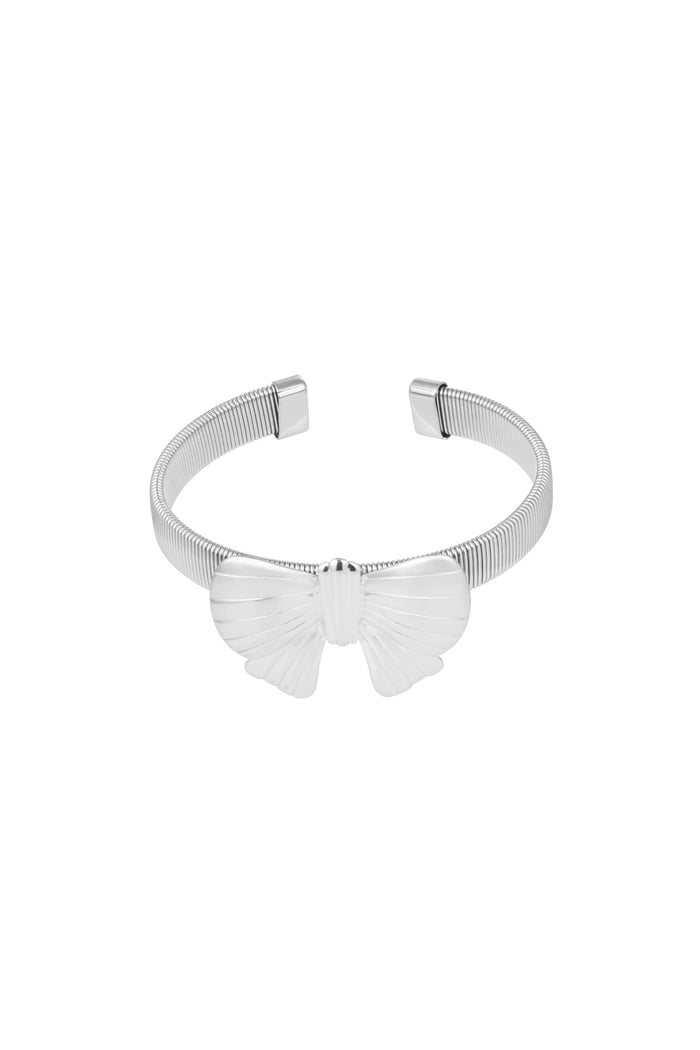 Bow Bangle bracelet - Silver Color color 