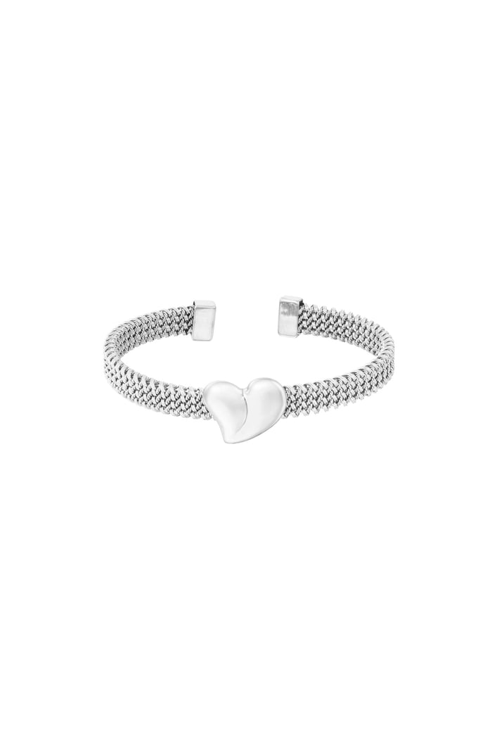 Bangle bracelet heart - Silver Color color 