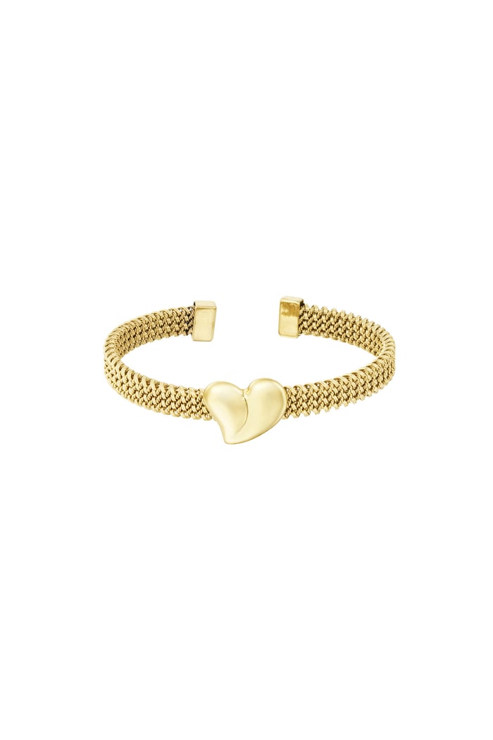 Bangle bracelet heart - Gold color 