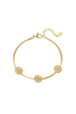 Lucky Coins bracelet - Gold color h5 