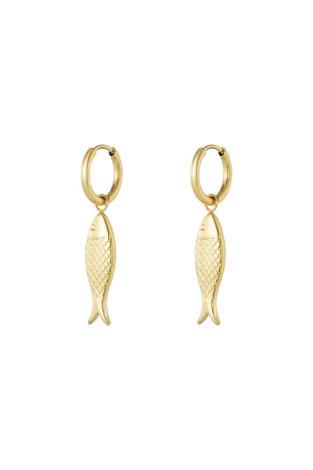 Fish charm earrings - Gold color 2