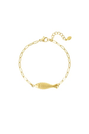 Armband mit Fisch-Anhänger - Goldfarbe h5 