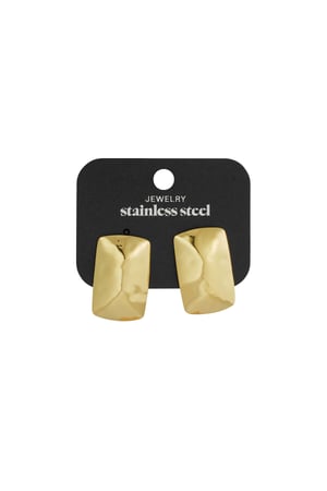 Textured Elegant stud earrings - Gold color h5 Picture3