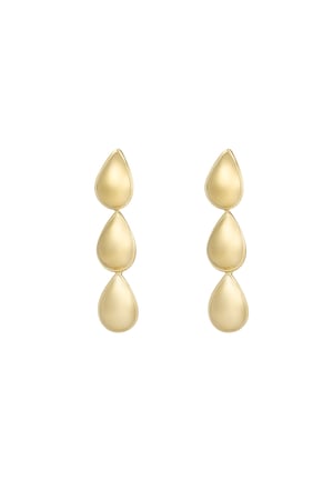 Triple drip earrings - Gold color h5 