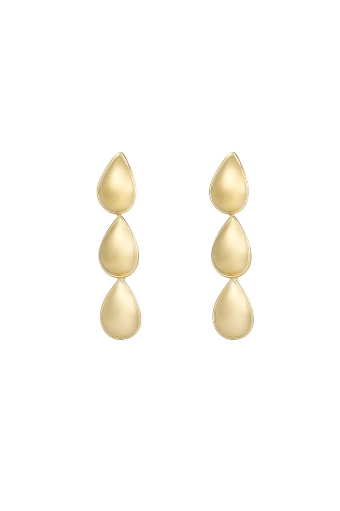 Triple drip earrings - Gold color 