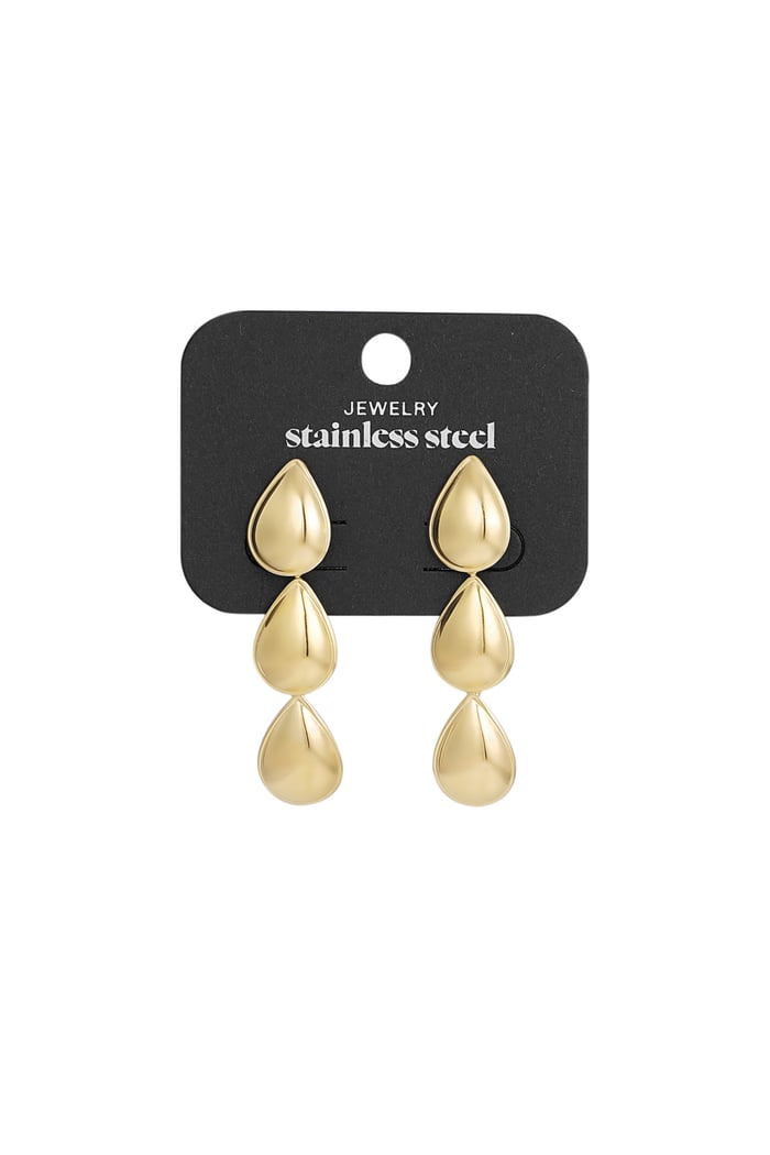 Triple drip earrings - Gold color Picture3