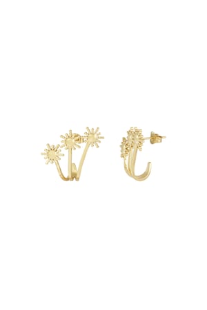 Three Sunnies earrings - Gold color h5 