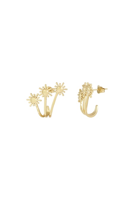 Three Sunnies earrings - Gold color 2